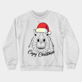 Capy or Huppy Christmas Capybara Holidays Santa Design Crewneck Sweatshirt